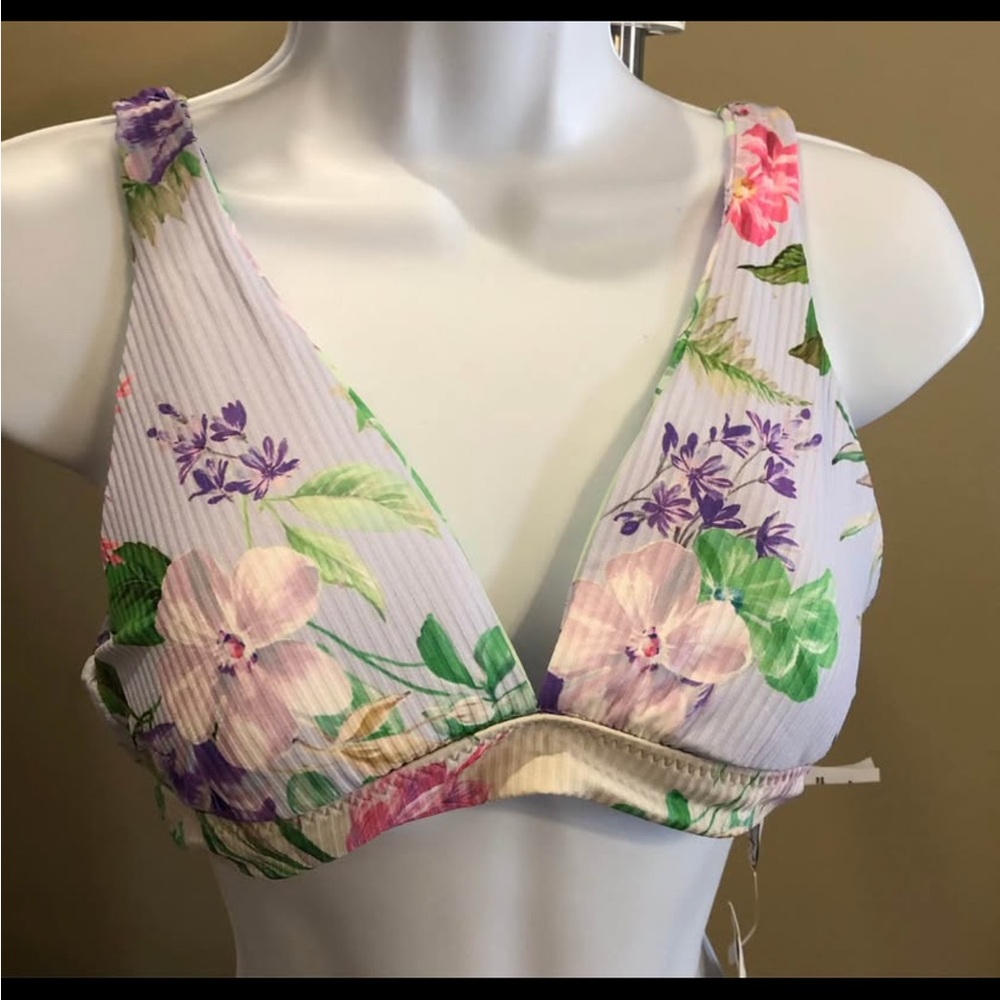 BECCA Floral Bralette in Pink and Green
